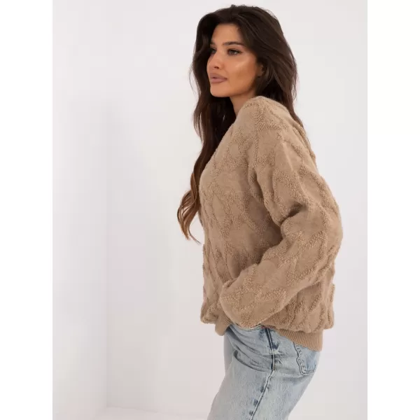  Dámský svetr WOOL FASHION ITALIA AT-SW-2361.61 DARK BEIGE 
