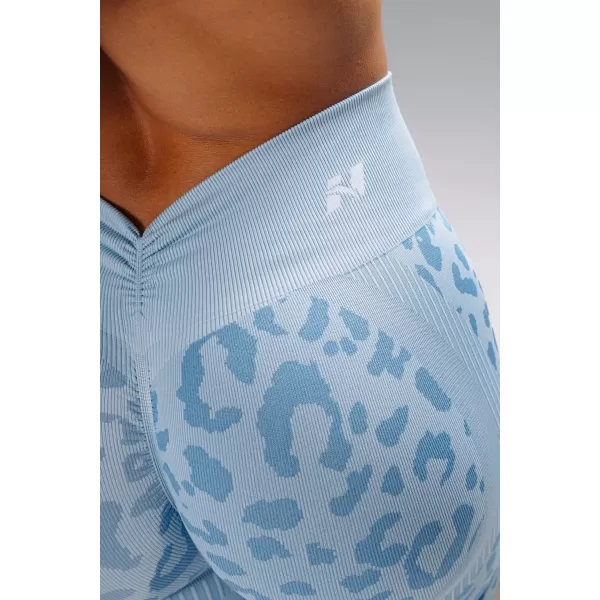  Kompresní push-up šortky s leopardím vzorem NEBBIA PRIMAL 856 BLUE LEOPARD 