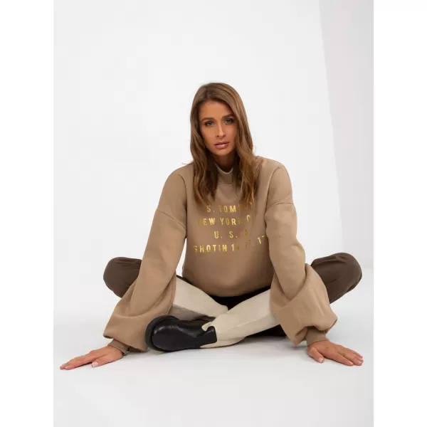  Dámská mikina EX MODA EM-BL-643.39X DARK BEIGE 