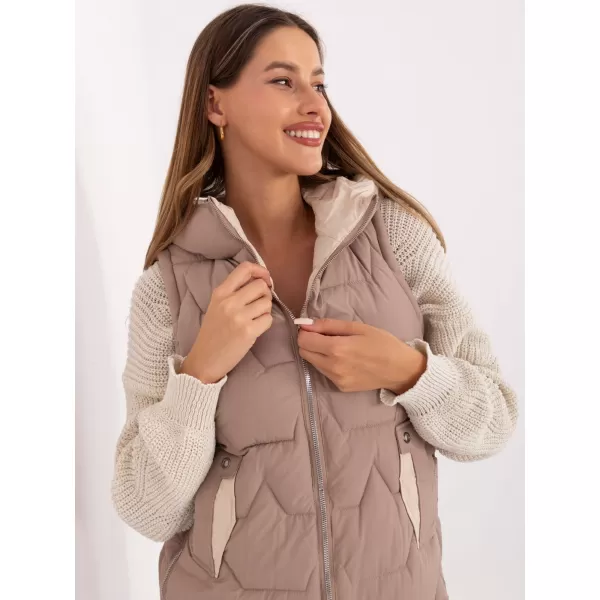  Dámská vesta FACTORY PRICE MBM-KZ-2516.96 DARK BEIGE 