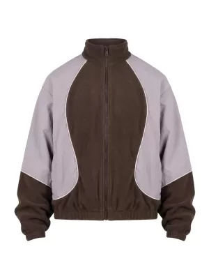 Pánská tepláková bunda URBAN CLASSICS TB8602-23085 BROWN/PALE LILAC