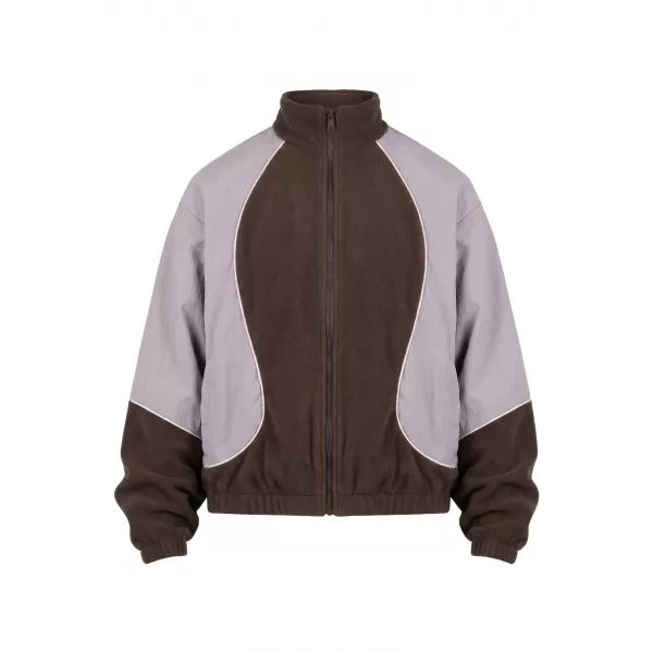  Pánská tepláková bunda URBAN CLASSICS TB8602-23085 BROWN/PALE LILAC 