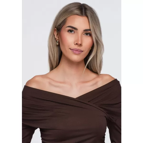  Dámská halenka OMBRE OW-TS-E0088 BROWN 