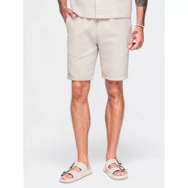  Pánské kraťasy OMBRE OM-SRCS-0207 CREAM 