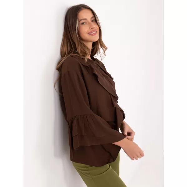  Dámská košile RUE PARIS MI-KS-32330.05P BROWN 