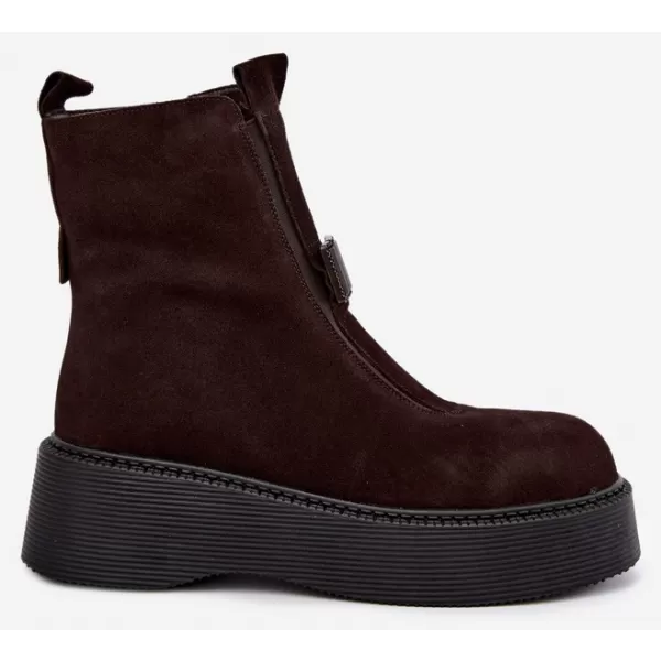  Dámské kotníkové boty D&A CR62-3448 CHOCOLATE 