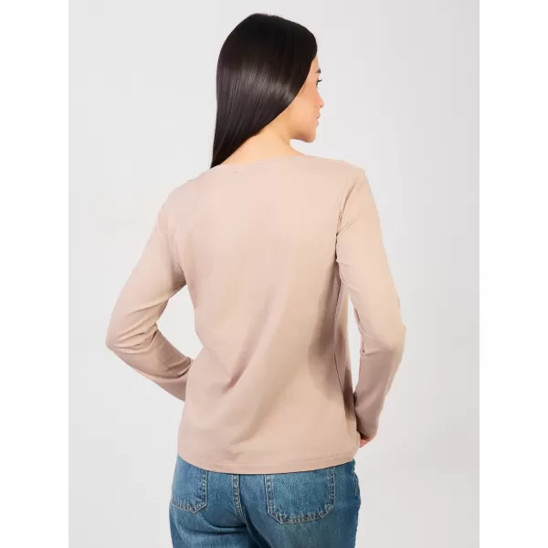  Dámské triko RUE PARIS RV-BZ-A1093.77 DARK BEIGE 