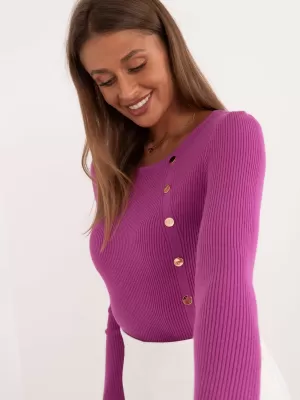 Dámský svetr WOOL FASHION ITALIA AT-SW-2332-2.65 DARK PURPLE