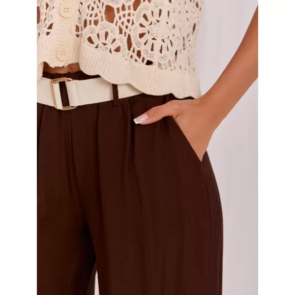  Dámské kalhoty RUE PARIS IT-SP-10368.34 DARK BROWN 