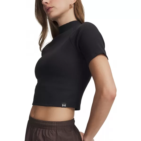  Dámské triko UNDER ARMOUR UA RIVAL RIB MOCK SS TEE 6014794-008 ČERNÁ 