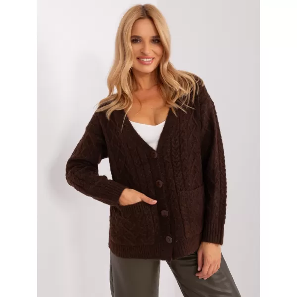  Dámský svetr WOOL FASHION ITALIA AT-SW-2358.31 DARK BROWN 