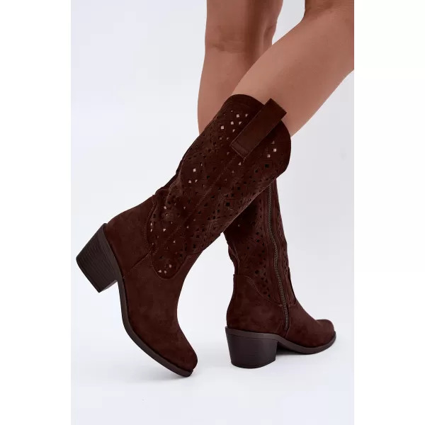  Dámské kozačky S.BARSKI HY62-8126 CHOCOLATE 