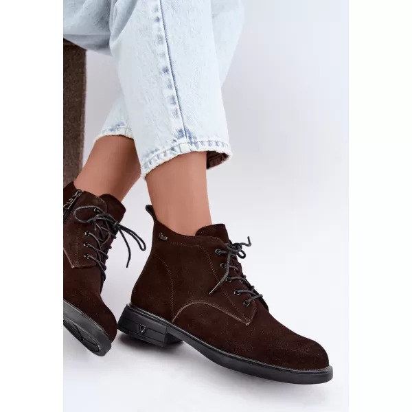  Dámské kotníkové boty VINCEZA 39953 CHOCOLATE SUEDE 