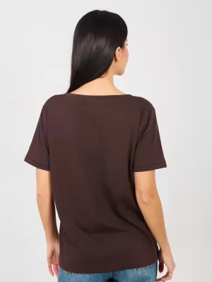 Dámské tričko RUE PARIS RV-TS-A1094.45 DARK BROWN