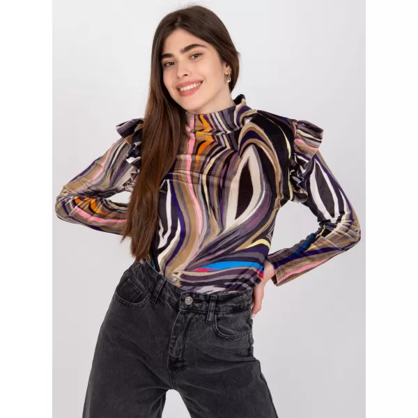  Dámská halenka ITALY MODA DHJ-BZ-6533C.90 BLACK AND BEIGE 