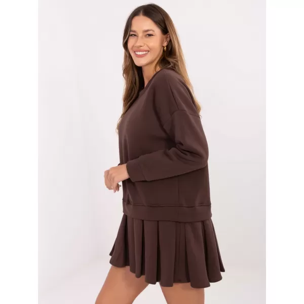  Dámské šaty RUE PARIS MI-SK-3249.98 DARK BROWN 