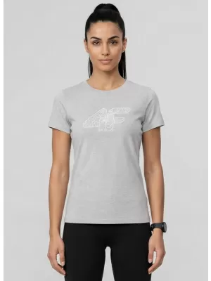 Dámské triko 4F 4FWMM00TTSHF3309 COLD LIGHT GREY MELANGE