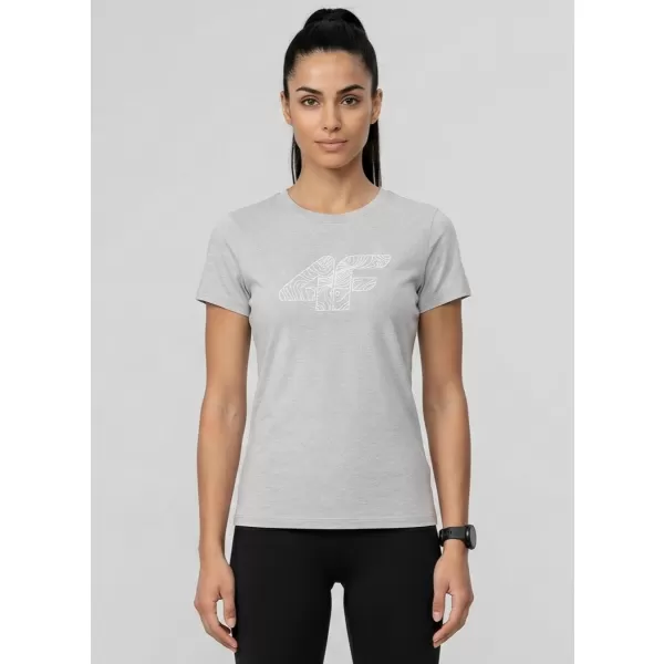  Dámské triko 4F 4FWMM00TTSHF3309 COLD LIGHT GREY MELANGE 