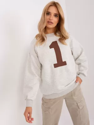 Dámská mikina MY RED LIPS EM-BL-617-9.11X LIGHT GREY
