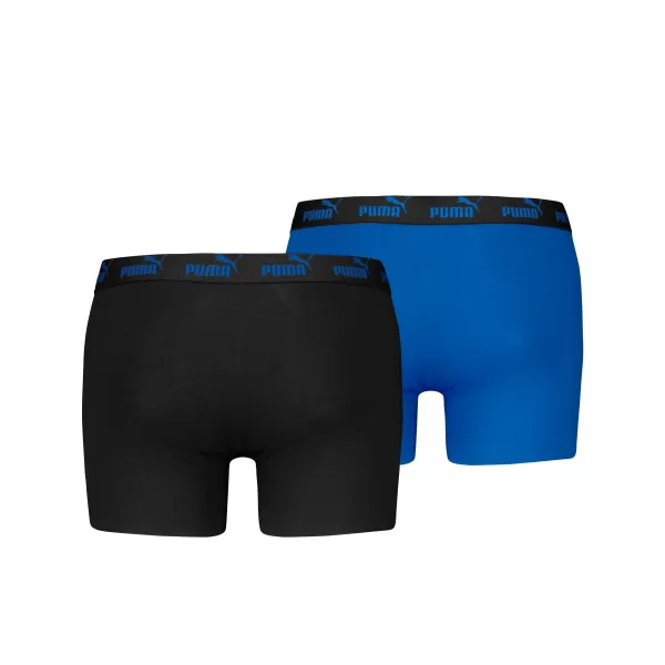  Pánské boxerky PUMA ELEMENTS MEN BASIC BOXERS 2P 93875301 BLACK/BLUE 