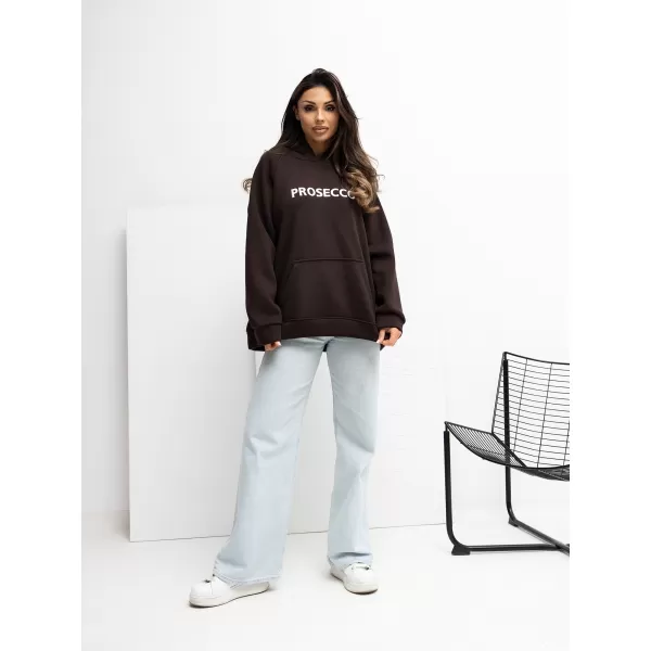  Dámská mikina RUE PARIS RV-BL-A1034.26 DARK BROWN 