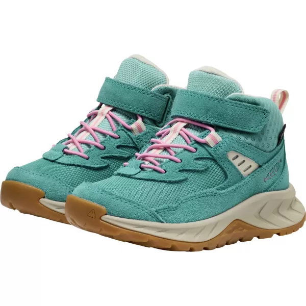 Dětské kotníkové boty KEEN HIGHTRAIL MID WP CHILDREN BRITTANY BLUE/CASHMERE ROSE 