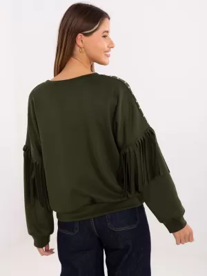 Dámská mikina RUE PARIS IT-BL-21731.85 KHAKI