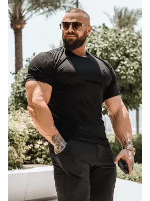 Pánské trička NEBBIA MIKE MUSCLE FIT 158 BLACK