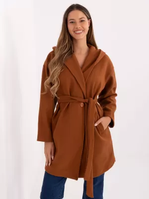 Dámský kabát RUE PARIS IT-PL-A9587.00 LIGHT BROWN