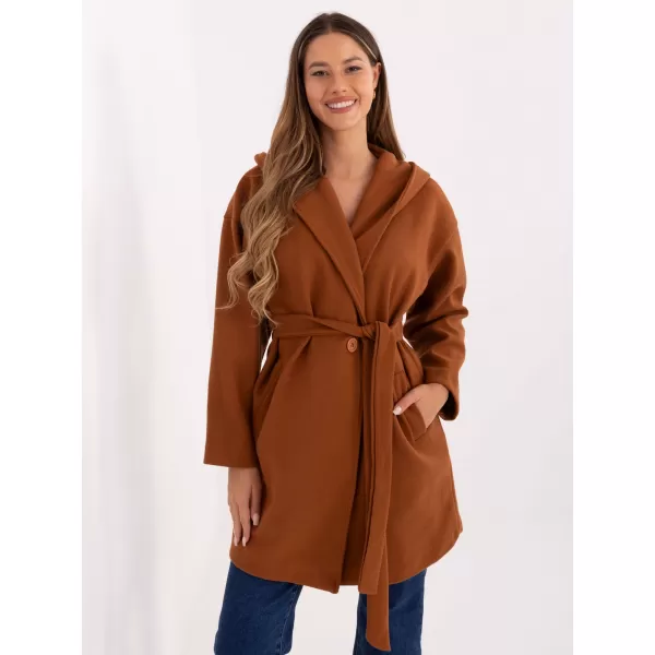  Dámský kabát RUE PARIS IT-PL-A9587.00 LIGHT BROWN 