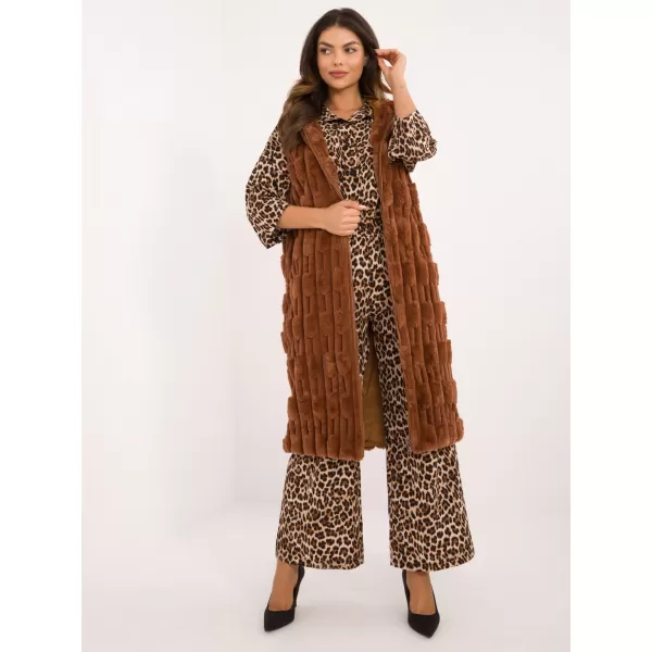  Dámská vesta WOOL FASHION ITALIA AT-KZ-2368-1.13 LIGHT BROWN 
