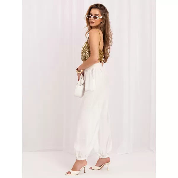  Dámské kalhoty RUE PARIS IT-SP-10368.34 ECRU 