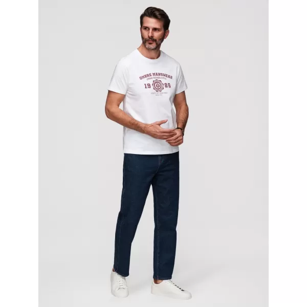  Pánské triko OMBRE OM-TSPT-0269 WHITE 