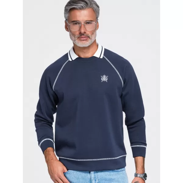  Pánská mikina OMBRE OM-SSNZ-0269 NAVY BLUE 