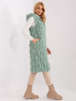 Dámská vesta WOOL FASHION ITALIA AT-KZ-2368-1.07 PISTACHIO