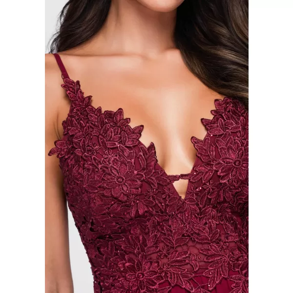  Dámské šaty LARICA LA-OM-DLR420 BURGUNDY 