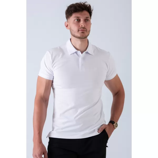  Pánské trička NEBBIA MIKE MUSCLE FIT POLO 157 WHITE 