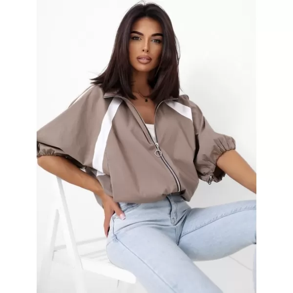  Dámská mikina ITALY MODA MI-BL-K71751.94 DARK BEIGE 