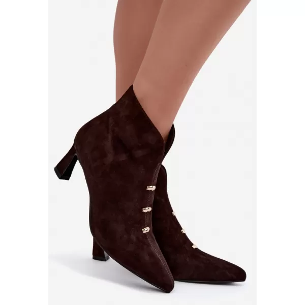  Dámské kotníkové boty D&A CR62-3496 CHOCOLATE 