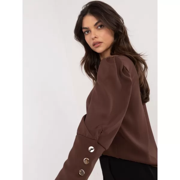  Dámská halenka ITALY MODA MI-BZ-M721.38 DARK BROWN 