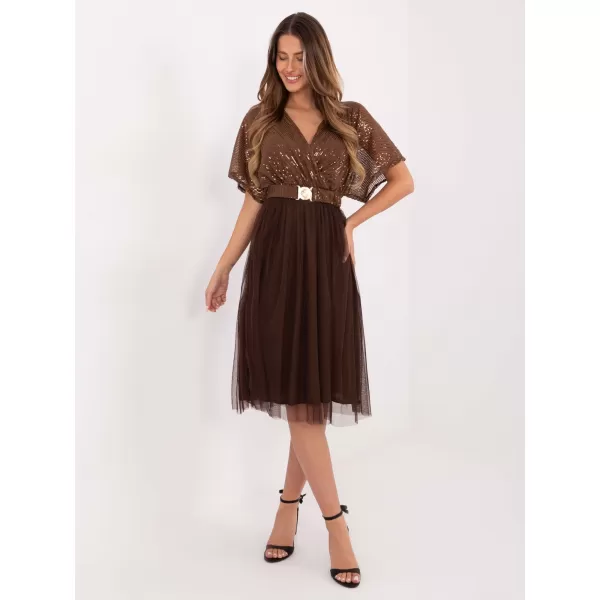  Dámské šaty ITALY MODA MI-SK-62464.27 BROWN 