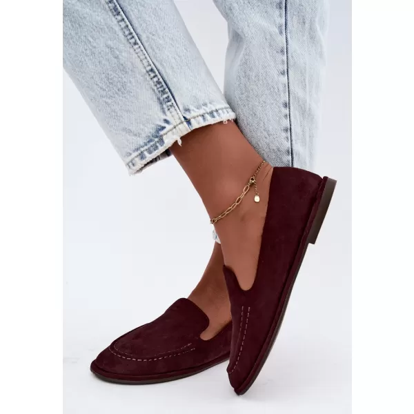  Dámské mokasíny BOTO 9889 BURGUNDY SUEDE 