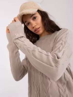 Dámský svetr WOOL FASHION ITALIA AT-SW-2340.43 BEIGE
