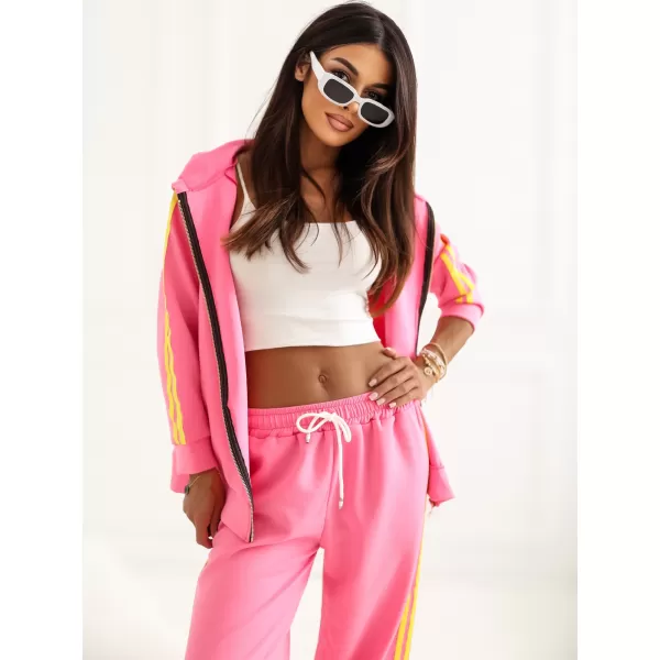 Dámská tepláková souprava RUE PARIS IT-KMPL-21782.91 DARK PINK 