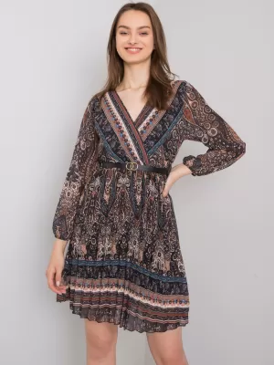 Dámské šaty ITALY MODA DHJ-SK-10201.93P BLACK AND BEIGE