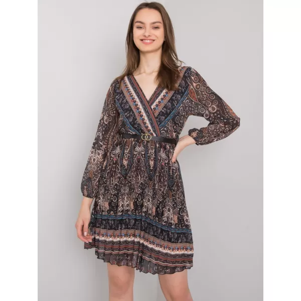  Dámské šaty ITALY MODA DHJ-SK-10201.93P BLACK AND BEIGE 