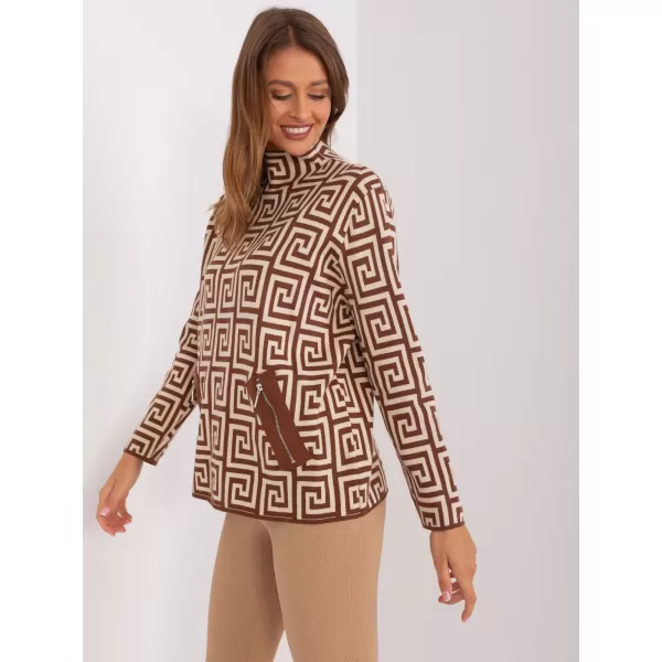  Dámský svetr WOOL FASHION ITALIA AT-SW-2341.00P BROWN 