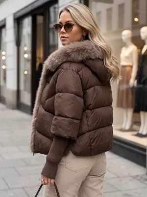 Dámská bunda DSTREET HNĚDÁ