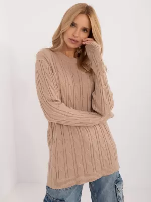 Dámský svetr WOOL FASHION ITALIA AT-SW-2343.88 CAMEL