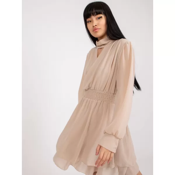  Dámské šaty OCH BELLA TW-SK-BI-1300.36 BEIGE 